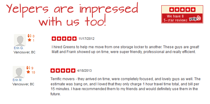 5 Star Yelp Reviews